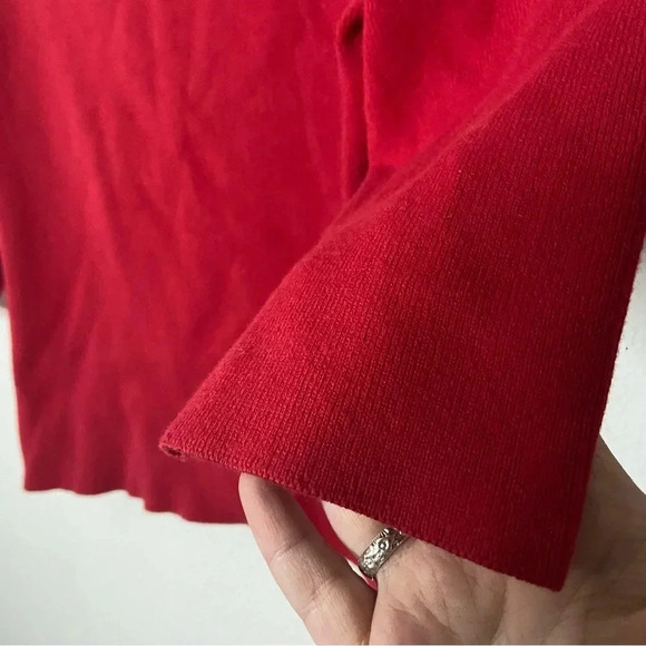 Retro Cut Out Rhinestone Star Embellished Ribbed Top Cotton 3/4 Sleeve Large - Picture 4 of 9